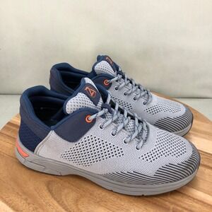 Zeba Hands-Free Shoes Gray Blue Mens Size 10 Slip On Walking Sneakers Knit